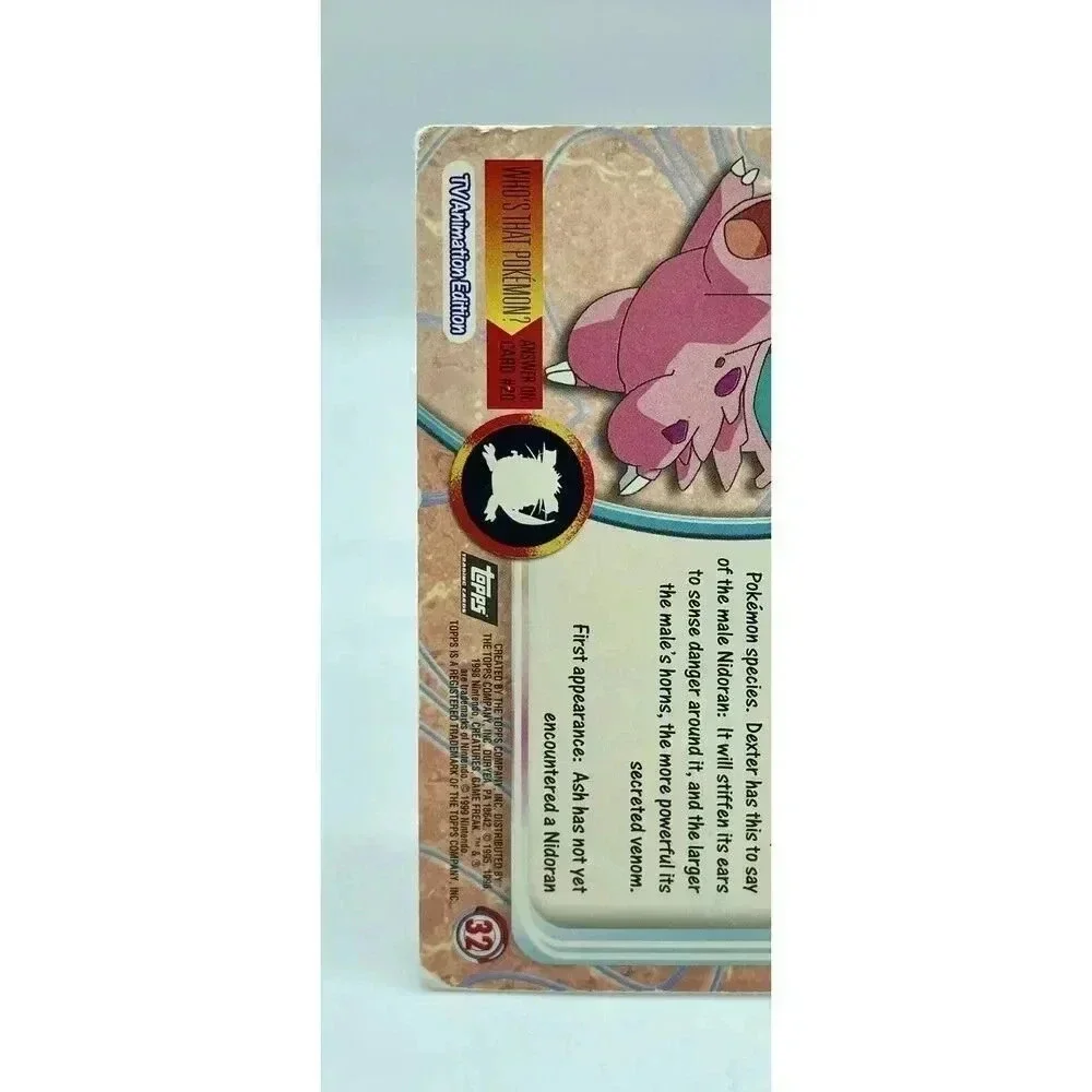 1999 Topps Pokémon Tv Animation #32 Nidoran Black Logo Foil TCG MP **Flaws**‎